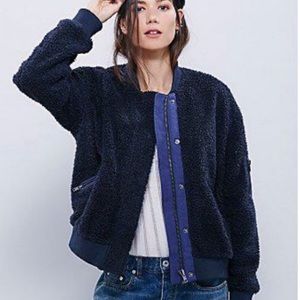 Free People teddy / Sherpa bomber jacket. GUC